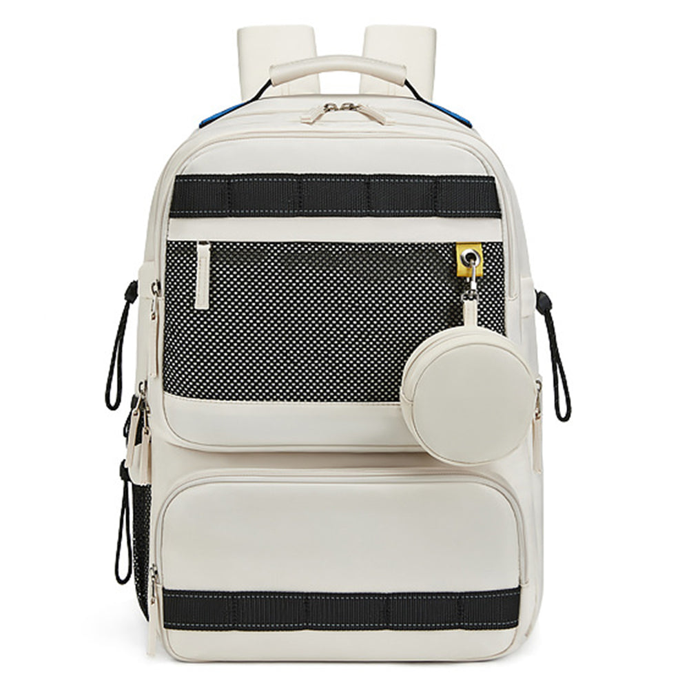 2287 Men's Travel Backpack Nylon Dual Shoulders Bag Large Laptop Bag - Beige 2287 Men's Travel Backpack Nylon Dual Shoulders Bag Large Laptop Bag - Beige